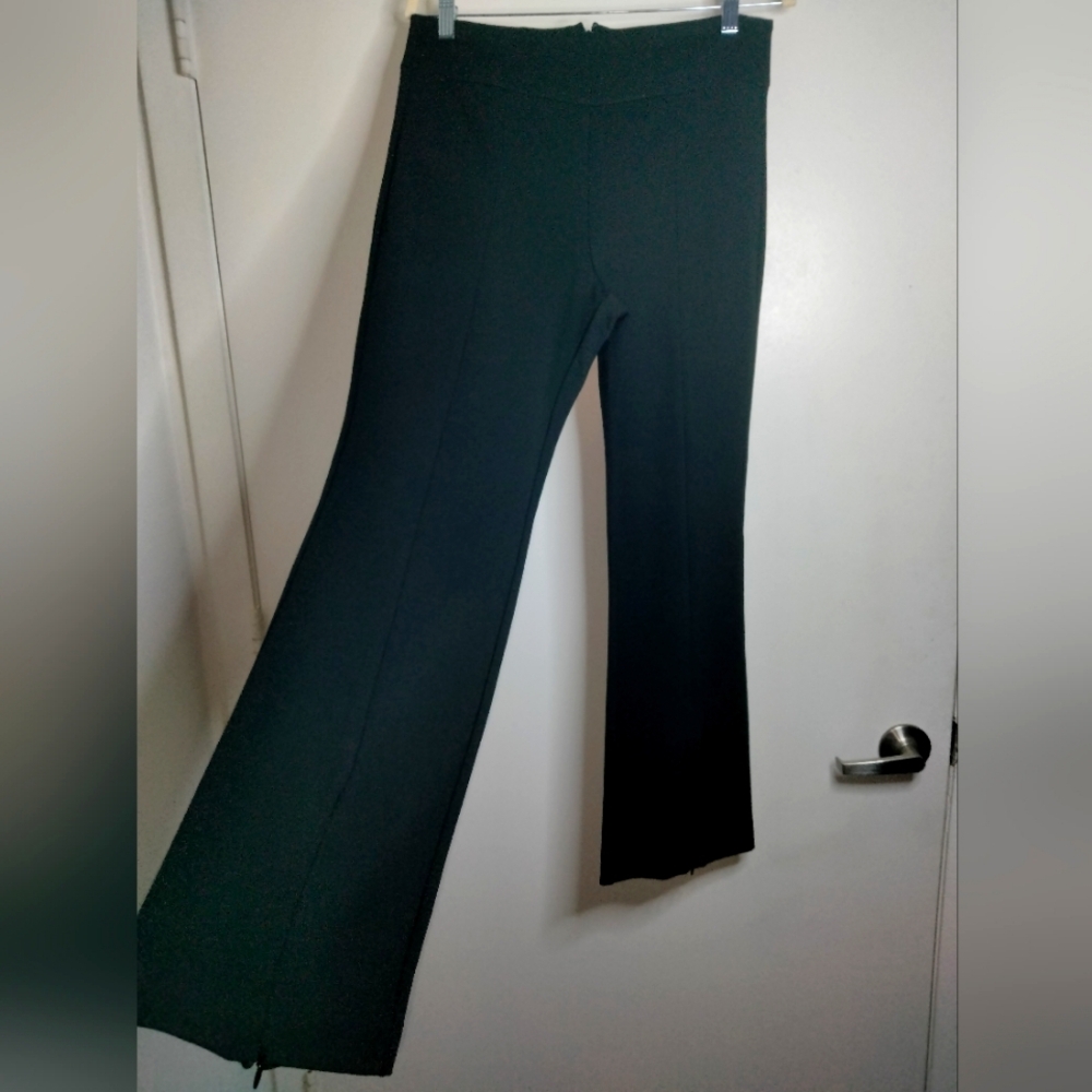 J. Crew (Size Lp) Black Classic Italian Stretch Zip Flared Hem Pull-on Pants